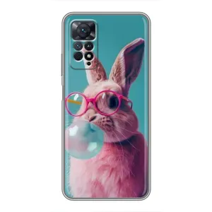 Чохол з принтом стильні тварини для Xiaomi Redmi Note 11 Pro (Кролик в окулярах)
