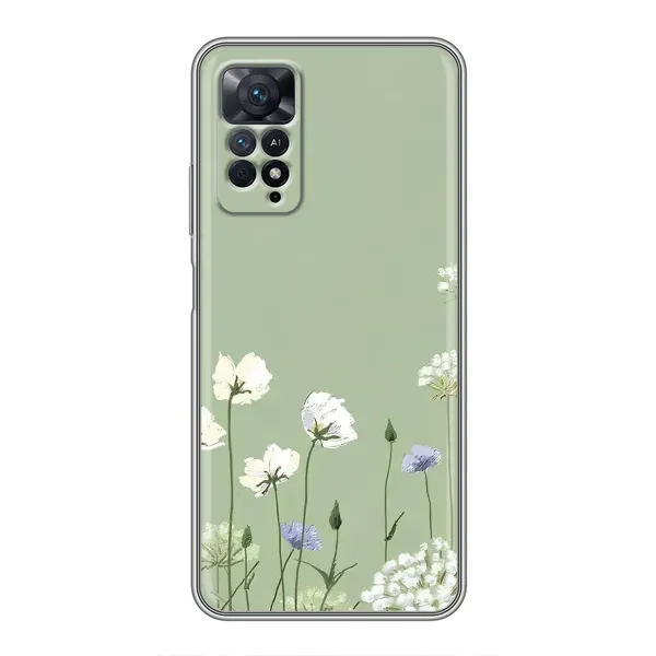 Чохол з принтом «Квіти на зеленому» для Xiaomi Redmi Note 11 Pro