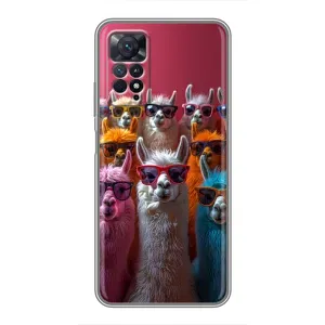 Чохол з принтом стильні тварини для Xiaomi Redmi Note 11 Pro (Лами в окулярах)