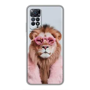 Чохол з принтом стильні тварини для Xiaomi Redmi Note 11 Pro (Лев в окулярах)
