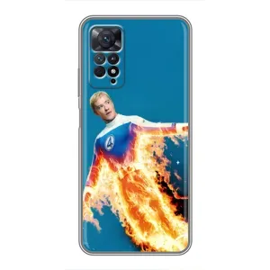 Чохол з принтом Фантастична четвірка для Xiaomi Redmi Note 11 Pro (Людина-факел у вогні)