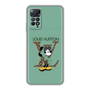 Чехлы Луи Витон для Xiaomi Redmi Note 11 Pro (AlphaPrint - LOUIS VUITTON) (Микки Маус LV)