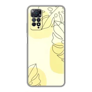 Силиконовый чехол с принтом в цветах на Xiaomi Redmi Note 11 Pro (Желтая монстера арт)