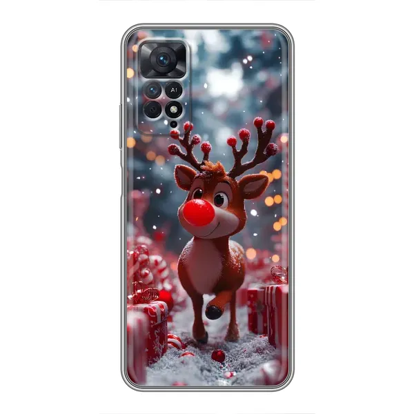 Чохол з принтом «Олень серед подарунків» для Xiaomi Redmi Note 11 Pro