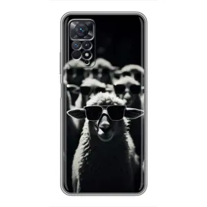 Чохол з принтом стильні тварини для Xiaomi Redmi Note 11 Pro (Овечка в окулярах)