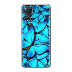 Чохол з принтом для Xiaomi Redmi Note 11 Pro - (Прикольні) (AlphaPrint) (Сині метелики)