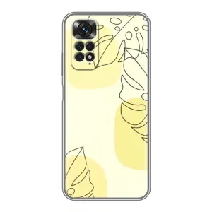 Силиконовый чехол с принтом в цветах на Xiaomi Redmi Note 11 / 11s (Желтая монстера арт)