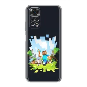 Чехол Майнкрафт на Xiaomi Redmi Note 11 / 11s (AlphaPrint) Minecraft (персонажи Minecraft)