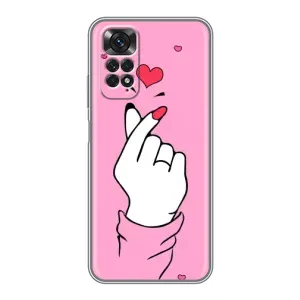 Чехол с принтом для Xiaomi Redmi Note 11 / 11s (AlphaPrint - Знак сердечка)