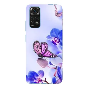 Чехлы с Цветами для Xiaomi Redmi Note 11E Pro (VPrint) (Бабочка на цветочке)