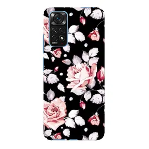 Чехлы с Цветами для Xiaomi Redmi Note 11E Pro (VPrint) (Цветочки на черном)