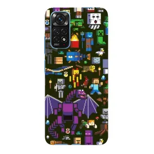 Чехол Майнкрафт на Xiaomi Redmi Note 11E Pro (AlphaPrint) Minecraft (Коллаж Майнкрафт)