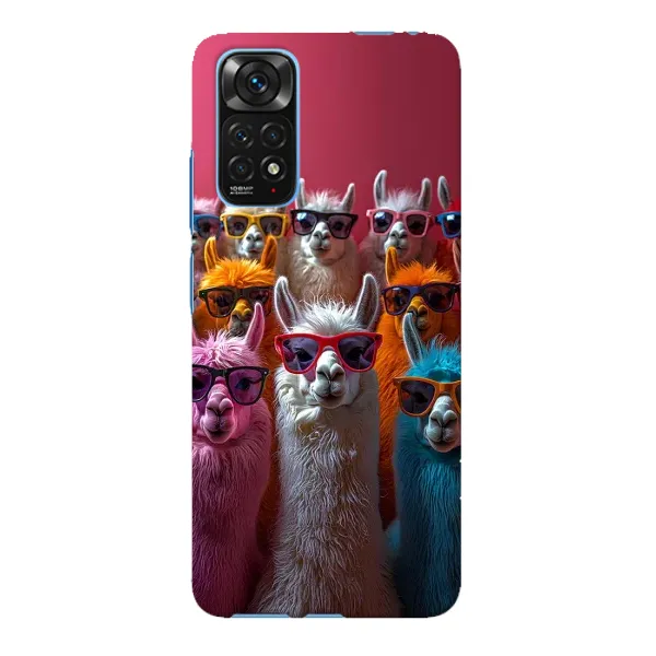 Чехол с принтом «Ламы в очках» для Xiaomi Redmi Note 11E Pro