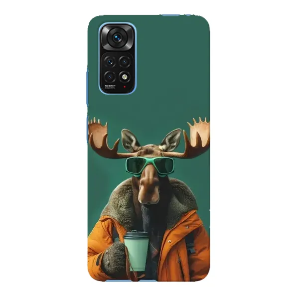 Чехол с принтом «Лось с кофе» для Xiaomi Redmi Note 11E Pro