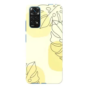Силиконовый чехол с принтом в цветах на Xiaomi Redmi Note 11E Pro (Желтая монстера арт)
