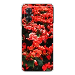 Чехлы с Цветами для Xiaomi Redmi Note 11R (VPrint) (Цветы красные)