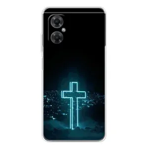 Чехол для Xiaomi Redmi Note 11R (AlphaPrint) - (Христианские) (Крест и город)
