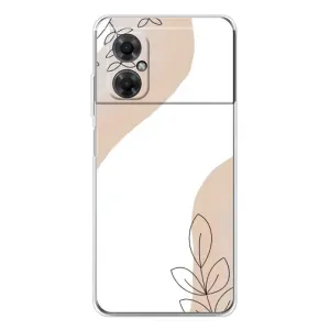 Силиконовый чехол с принтом в цветах на Xiaomi Redmi Note 11R (Нюдовая веточка абстракция)