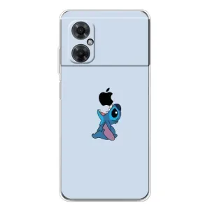 Чехол с принтом Стич на Xiaomi Redmi Note 11R (Stitch apple)