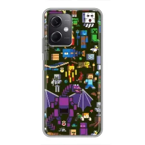Чохол Майнкрафт на Xiaomi Redmi Note 12 (5G) (AlphaPrint) Minecraft (Колаж Майнкрафт)