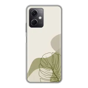 Силиконовый чехол с принтом в цветах на Xiaomi Redmi Note 12 (5G) (Зеленая монстера дизайн)