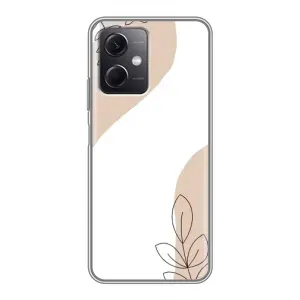 Силиконовый чехол с принтом в цветах на Xiaomi Redmi Note 12 (5G) (Нюдовая веточка абстракция)