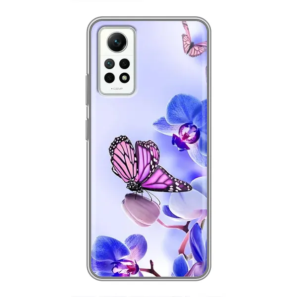 Чохол з принтом «Метелик на квітах» для Xiaomi Redmi Note 12 Pro (4g)