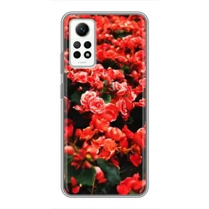 Чехлы с Цветами для Xiaomi Redmi Note 12 Pro (4g) (VPrint) (Цветы красные)