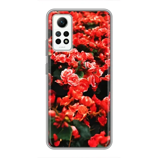 Чохол з принтом «Квіти червоні» для Xiaomi Redmi Note 12 Pro (4g)