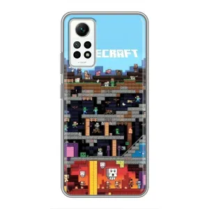 Чехол Майнкрафт на Xiaomi Redmi Note 12 Pro (4g) (AlphaPrint) Minecraft (фон Minecraft)