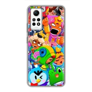 Чехол для Xiaomi Redmi Note 12 Pro (4g) Бравл Старс (VPrint) (герои Бравл Старс)