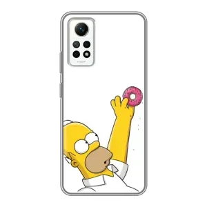 Чехол с Симпсонами для Xiaomi Redmi Note 12 Pro (4g) (VPrint) (Гомер с пончиком)