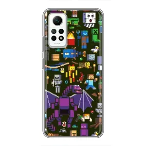 Чехол Майнкрафт на Xiaomi Redmi Note 12 Pro (4g) (AlphaPrint) Minecraft (Коллаж Майнкрафт)