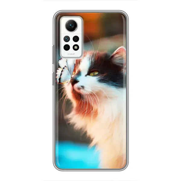 Чехол с принтом «Котик с бабочкой» для Xiaomi Redmi Note 12 Pro (4g)