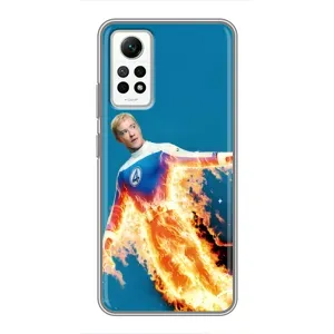 Чехол с принтом Фантастическая четверка для Xiaomi Redmi Note 12 Pro (4g) (Человек-факел в огне)
