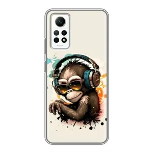 Чохол з Мавпами Xiaomi Redmi Note 12 Pro (4g) - (AlphaPrint) (Макака в навушниках)
