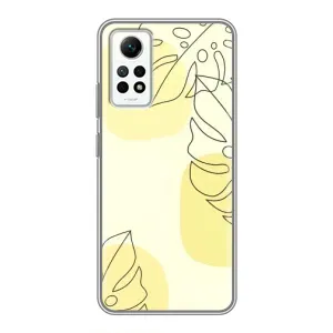 Силиконовый чехол с принтом в цветах на Xiaomi Redmi Note 12 Pro (4g) (Желтая монстера арт)
