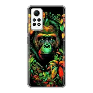 Чохол з Мавпами Xiaomi Redmi Note 12 Pro (4g) - (AlphaPrint) (Мавпа в квітах)