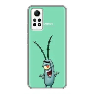 Чехол Губка Боб для Редми Нот 12 Про (4G) (Персонаж Планктон)