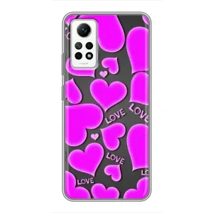 Чехлы для любимой на Редми Нот 12 Про (4G) (VPrint) (Pink hearts)