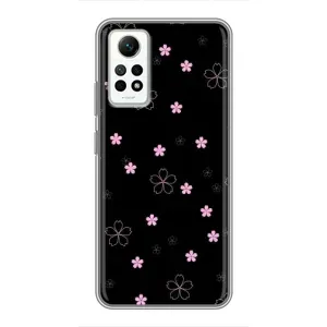 Чохол з розовим принтом для Xiaomi Redmi Note 12 Pro (4g) (Рожеві квіти на чорному)