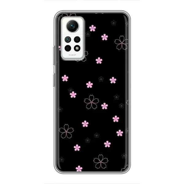 Чохол з принтом «Рожеві квіти на чорному» для Xiaomi Redmi Note 12 Pro (4g)