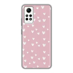 Чохол з розовим принтом для Xiaomi Redmi Note 12 Pro (4g) (Сердечки на рожевому)