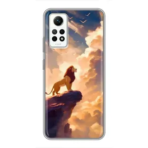 Чехол Король лев на Редми Нот 12 Про (4G) (Симба на скале)