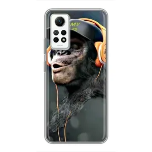 Чохол з Мавпами Xiaomi Redmi Note 12 Pro (4g) - (AlphaPrint) (В навушниках)