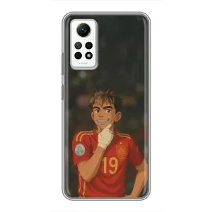 Чехол с футболистом Ламин Ямаль Xiaomi Redmi Note 12 Pro (4g) (Ямаль аниме)