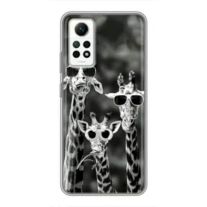 Силіконовий чохол з КАРТИНКАМИ літо для Xiaomi Redmi Note 12 Pro (4g) (AlphaPrint) (Жирафи в окулярах)