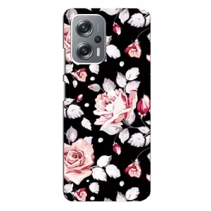 Чехлы с Цветами для Xiaomi Redmi Note 12 Pro Plus (VPrint) (Цветочки на черном)