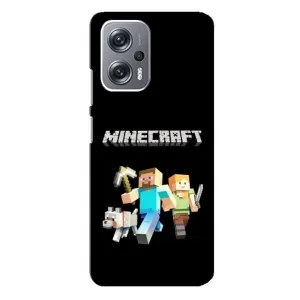 Чехол Майнкрафт на Xiaomi Redmi Note 12 Pro Plus (AlphaPrint) Minecraft (герои Minecraft)