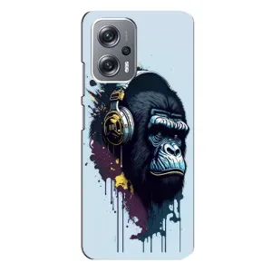 Чохол з Мавпами Xiaomi Redmi Note 12 Pro Plus - (AlphaPrint) (Горила в навушниках)